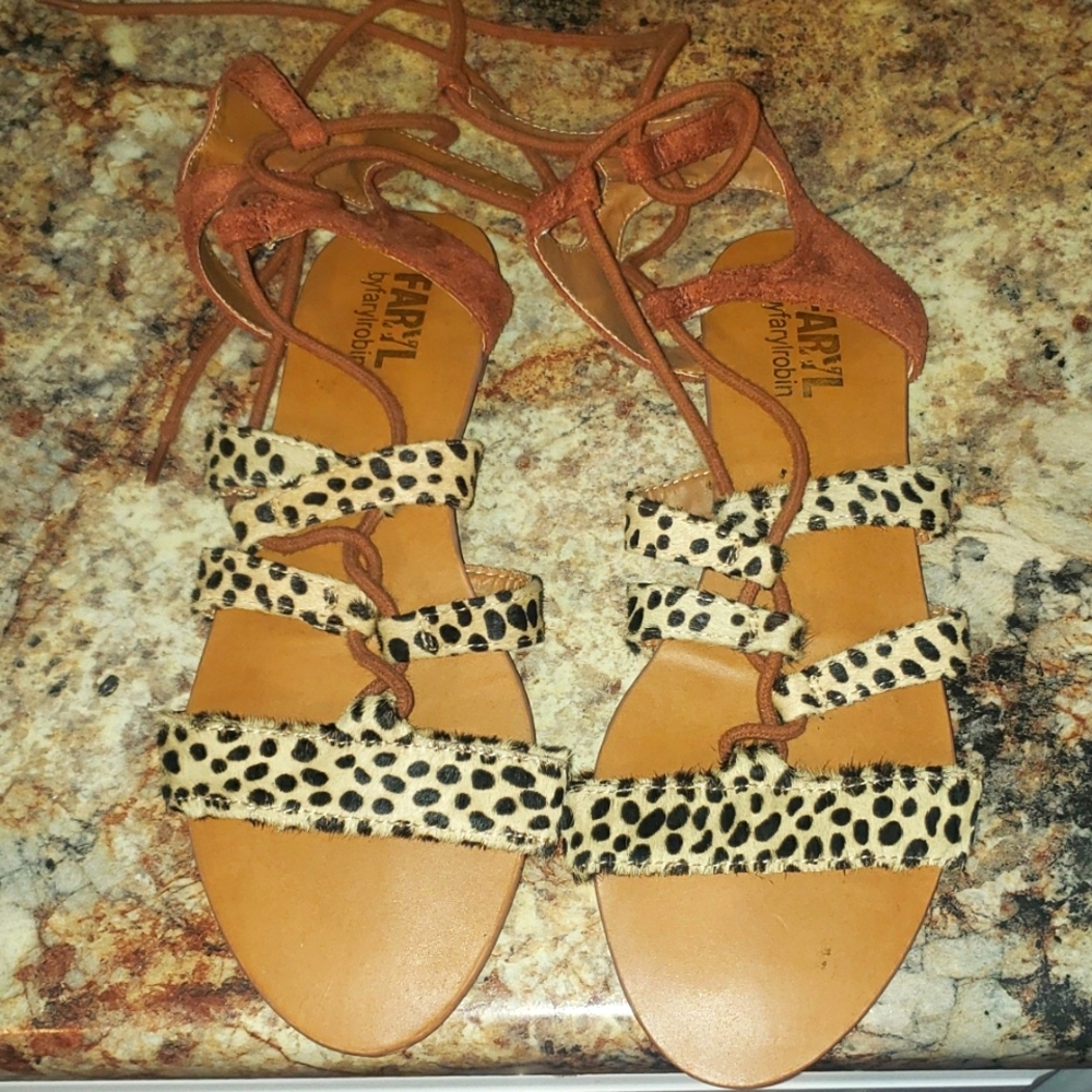 🐆🩴Cheetah Print Gladiator Sandals (made with calf hair)🩴🐆